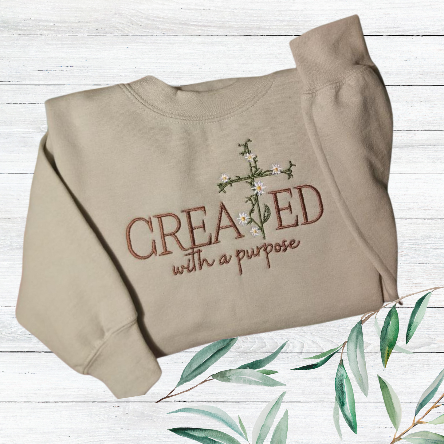 Created With A Purpose Embroidered Sweatshirt